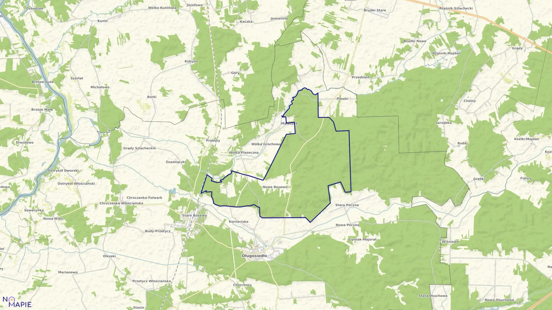 Mapa obrębu BOSEWO NOWE w gminie Długosiodło