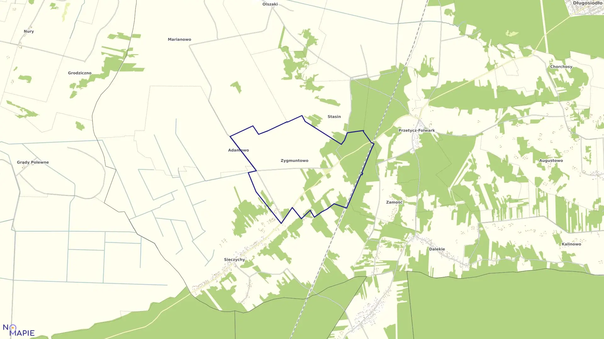 Mapa obrębu ZYGMUNTOWO w gminie Długosiodło